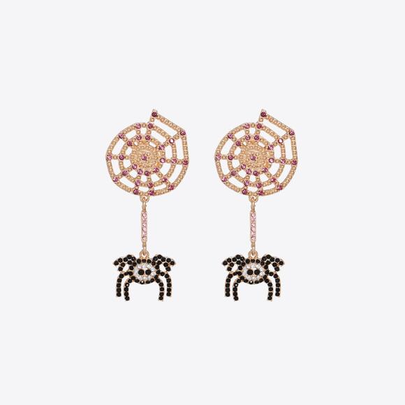 Spider Rhinestone Alloy Earrings - Picture 1 of 4